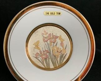 24k Gold Trim Decorative Plate