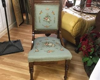 1800’s Chair with needlepoint 