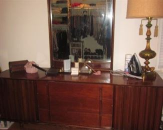 Spectacular Mid-Century Modern United Walnut Bedroom Suite Purchased 1961 Complete