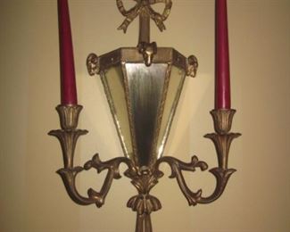 Pair of Mirrored Candelabra Wall Sconces

