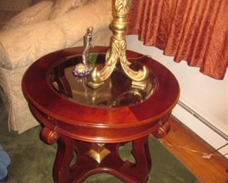 Matching Beveled Glass End Tables