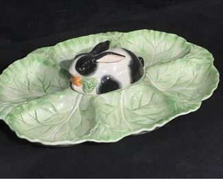 087 Fitz  Floyd Serving Tray Rabbit