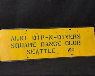 020 Vintage Sign Alki Dip N Divers Square Dance