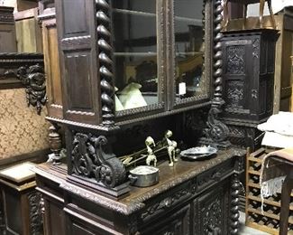 One of Many beautiful carved French hunt cupboards
