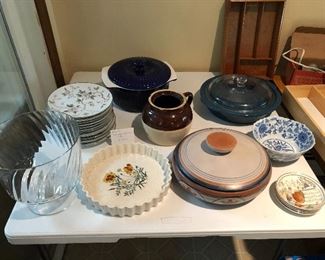 Various dishes,  baking and serving dishes.