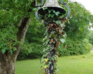 Antique cast iron Dinner Bell on pole you must remove