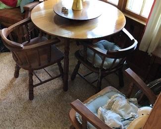 Beautiful breakfast table with separate lazy Susan