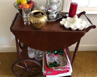 Vintage mahogany tea cart