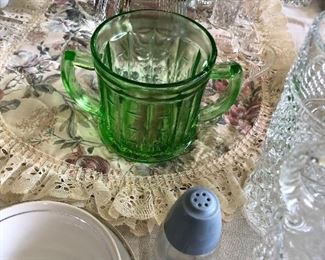 Green depression glass
