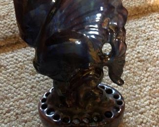 Haeger pottery centerpiece with fish Flower Frog