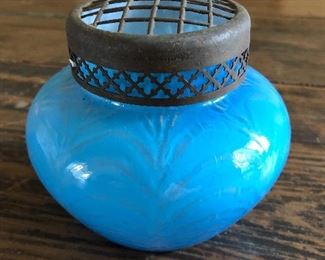 Beautiful art nouveau cased glass flower frog