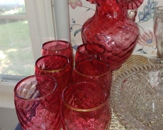 Beautiful cranberry glass