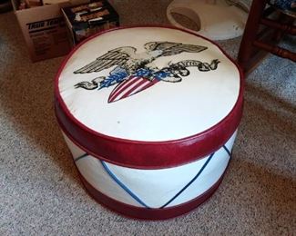 1960s ottoman looks like an American drum