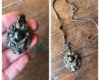 Antique jewelry mourning pendant