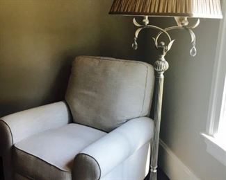 Swivel Chair; Uttermost Floor Lamp, new with tags.