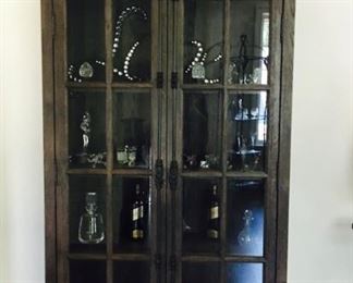 (2) Matching Glass Cabinets with Shelves, 45"W x 16"D x78"H