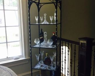 Etagere, 4 Glass Shelves, 19" x 19" x 86"H
