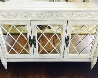 Jessica McClintock Triple Cabinet with Mirrored Panels, 54"W x 18"D x 36"H