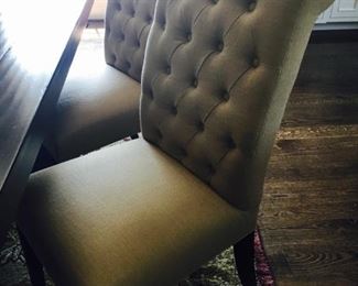 (4) Restoration Hardware Tufted Chairs