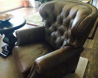 (2) Marquis Recliner, Leather in Vintage Amber, Nail Head Trim, Smith Brothers/Whitley Gallery