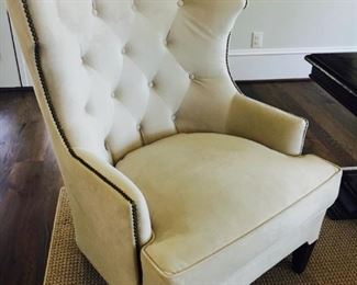 (2) Hatton Chairs in Grand Bella Buckwheat with Nail Head Trim, Smith Brothers/Whitley Galleries