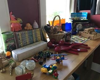 Assorted vintage and new toys