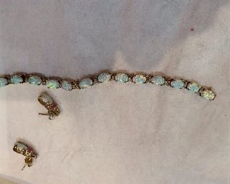 Opal  earrings and bracelet