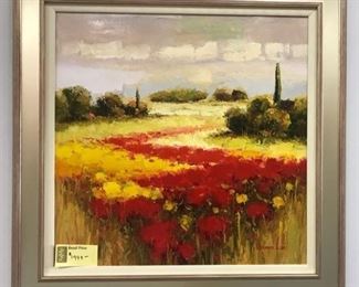 Johnson, Poppies and Wildflowers, oil on canvas,  36 x 36 in. Gallery Price $2000.  Sale Price: $999.
