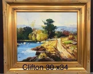 Clifton Landscape,  30 x 34 in. framed, Gallery Price $2400. Sale Price: $800.


