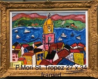 Pierre Mori,  St. Tropez, 27 x 34 in. framed. Gallery Price $5900. Sale Price $3200. 
