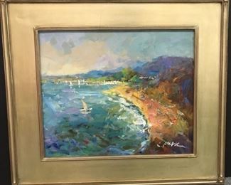 Park, oil on canvas, surfside, 30 x 34 frmd  Gallery Price $2900.  Sale Price $1499.
