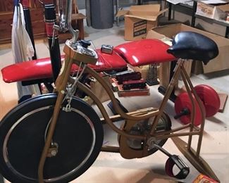 Vintage Schwin Exercise Bike and Bench Set