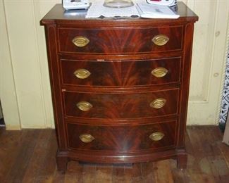crotch mahogany chest of drawers