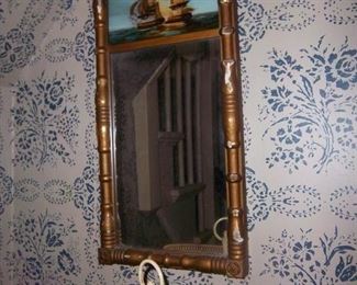 federal style reverse painted mirror