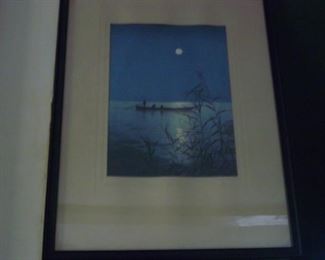 moonlit boat print