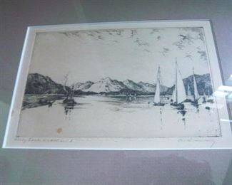pencil signed sailboat print