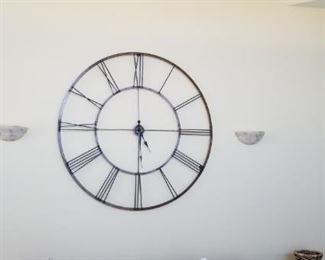 Large metal wall clock