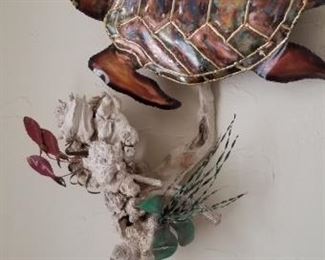 Metal & enamel aquatic wall art