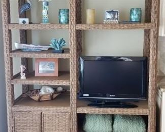 Wicker etagere