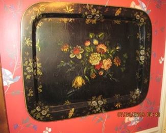 Tole painted tray  large