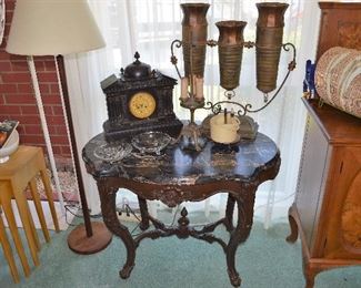 Turtle shape marble top table