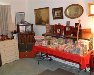Baseball Cards and Books room