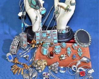 GREAT Native American Turquoise Jewelry, Sterling