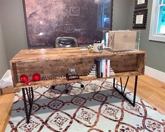  Beautiful office desk  w/open shelving from Allmodern - back view 