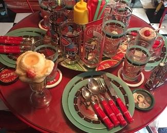Large Collection Of  Coca-Cola Glasses Plates , Utensils, actually anything you can imagine with Coca-Cola😊