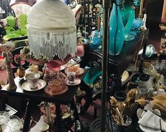 Lovely  Pair (2) of these Glass Beaded Floor Lamps 