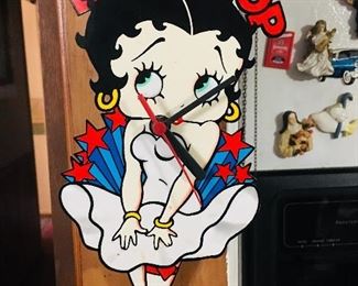 Adorable Betty  Boop Clock 
(12” Tall)