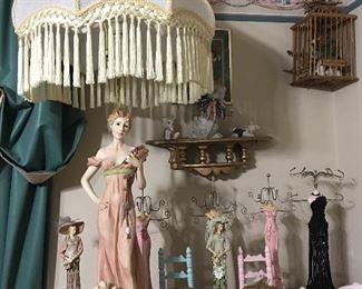  Stunning Lady with Dog from the Fairestware Collection
     Also Large Collectionof Victorian Figurines and Jewelry Holders