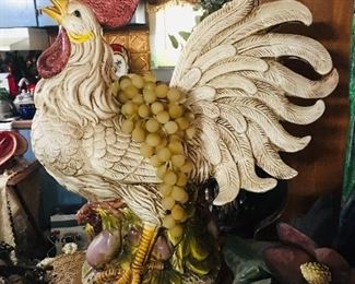 Beautifully  Colored   Pottery Rooster 
   (Height 21” ) 