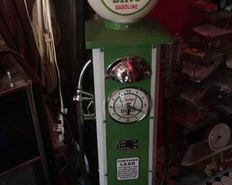 I love this one!!!!
Heavy Metal Sinclair Dino Gasoline Pump  Lamp & Clock
   (Height 41”)